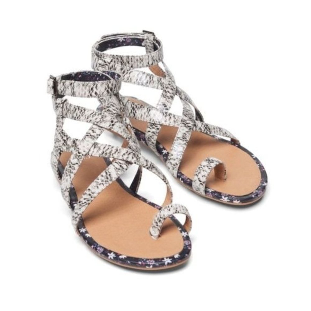Cabi New Athena Strappy Gladiator Sandals Python Snakeskin Print #6002 Size 7
